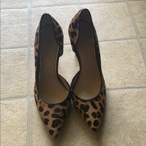 Jessica Simpson Calf hair leopard heels